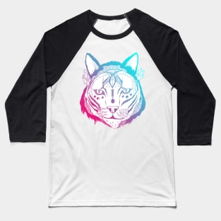 Dual Color Mystical Tribal Cat Baseball T-Shirt